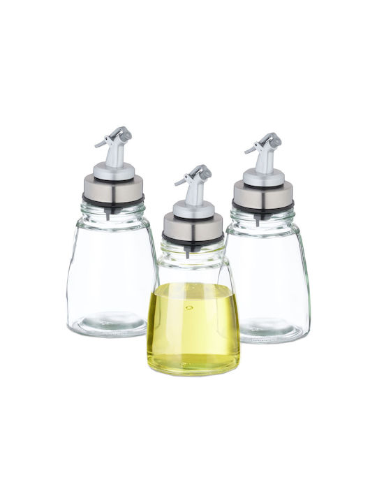 Relaxdays Relaxdays Öl- und Essigspender-Set Glas mit Fluss