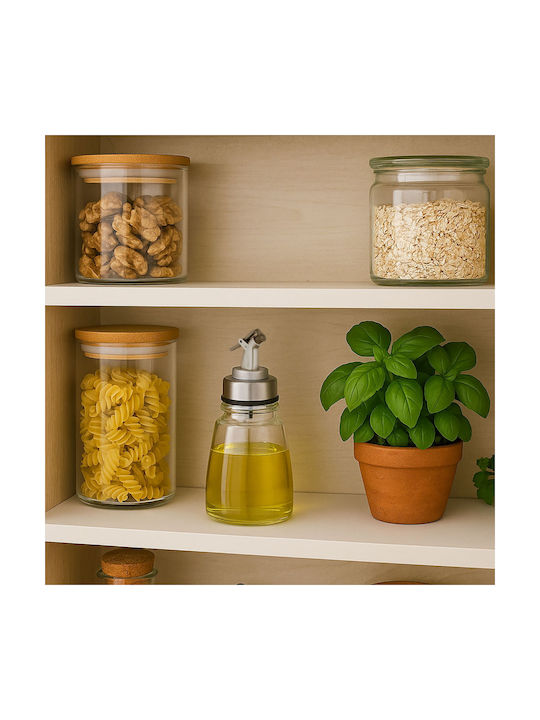 Relaxdays Relaxdays Öl- und Essigspender-Set Glas mit Fluss