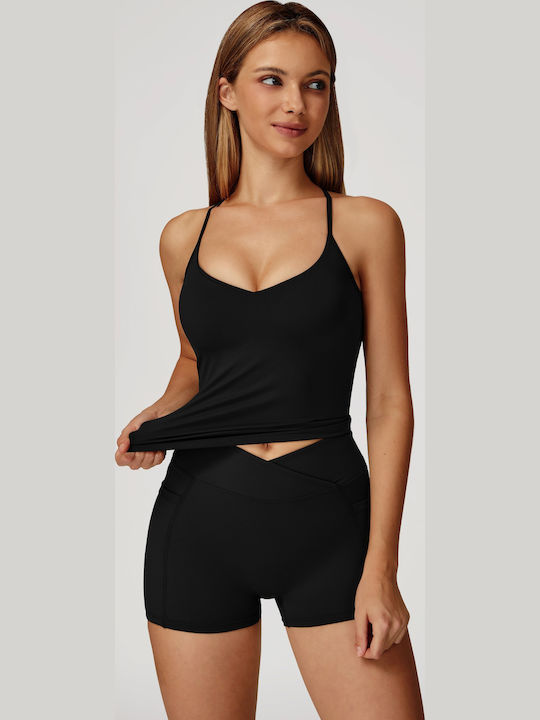 Training Damen-Set mit Leggings Schwarz TZ4513-6-Schwarz