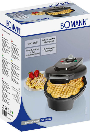 Bomann WA 5018 CB Λουλούδι Βαφλιέρα 1200W Black