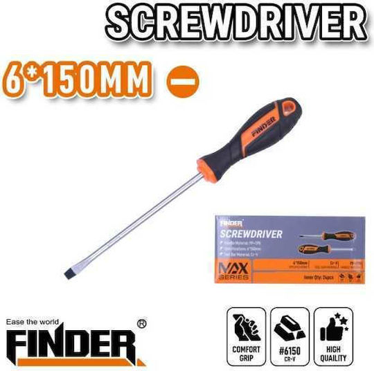 Finder Μαγνητικό Κατσαβίδι Μακρύ Ίσιο Μεγέθους 6x150mm