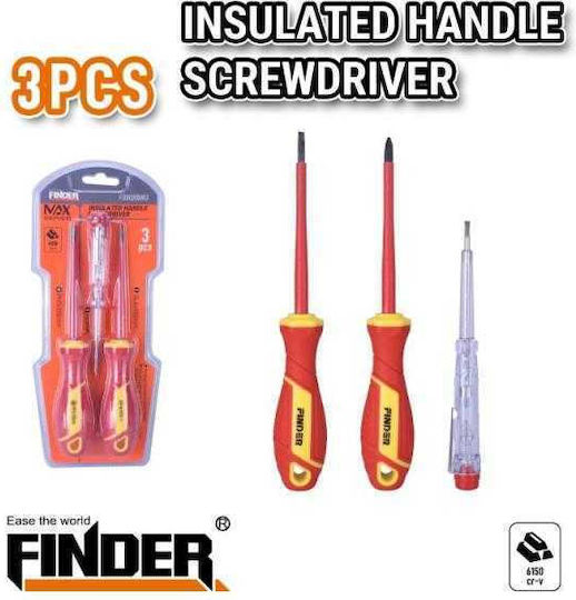 Finder Set 3 Magnetic Electrician Screwdrivers