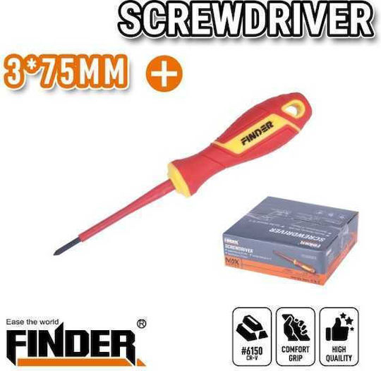 Finder Magnetic Electrician Screwdriver VDE 1000V with Length 75mm