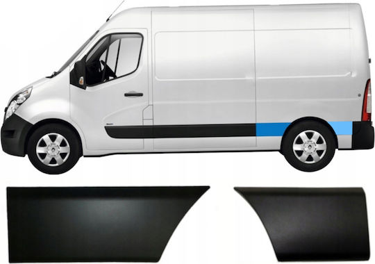 Opel Movano B 2010 L2 Version Side Molding In Front Rear Wheel Without Hole Left + Side Molding Behind Rear Wheel Without Hole Left 2 Pcs Set