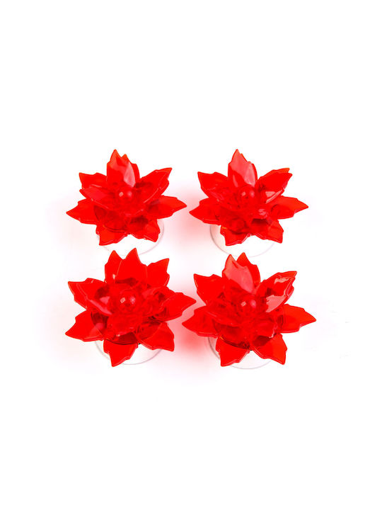 Alista Home Lămpi Decorative Pentru Masă LED Alb Cald Floare 4 Buc 7x7x3 cm