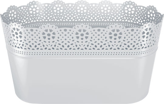 Iliadis Lace Plant Pot Plastic White