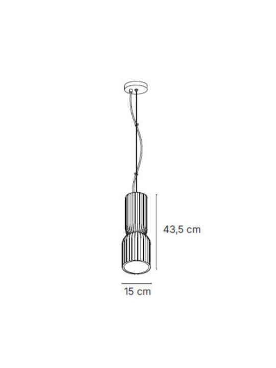 Inlight Orange Ceiling Light with E27 Socket 15x15x43.5cm