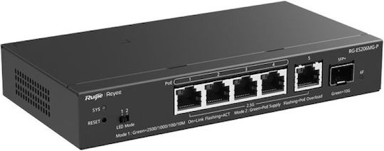 Ruijie RG-ES206MG-P Managed L2 PoE+ Switch με 4 Θύρες Gigabit (1Gbps) Ethernet