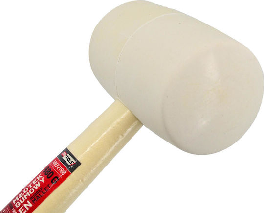 Awtools Rubber Mallet Wood Handle White 455g