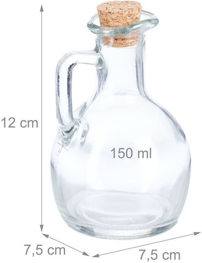 Set 24 Sticle din Sticlă cu Dop 150 Ml 12x7.5x7.5 Cm Transparent Natural