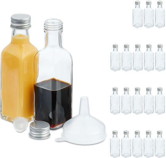 Set Mic de Sticlă 100 Ml Argintiu Transparent 14x4x4 Cm