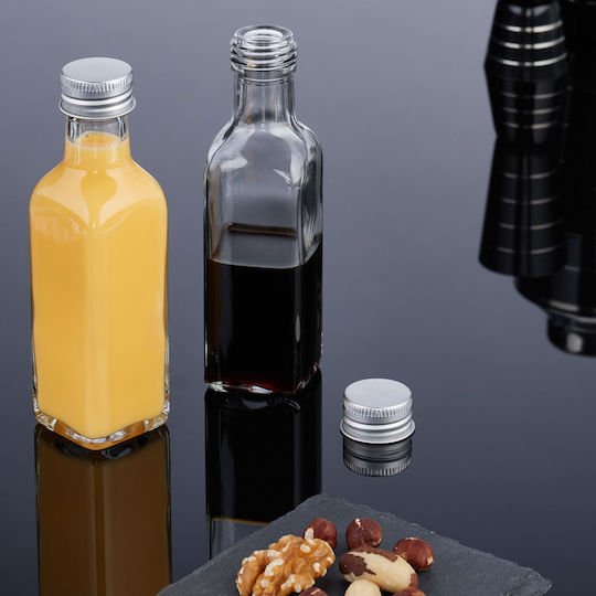 Set Mic de Sticlă 100 Ml Argintiu Transparent 14x4x4 Cm