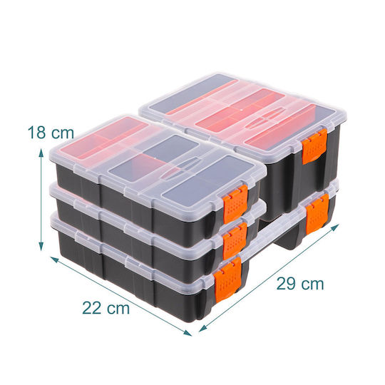 Relaxdays Organizator Pentru Compartimente De Scule Portocaliu 18x22x29cm