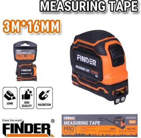 Finder Maßband mit Magnet 16mm x 3m