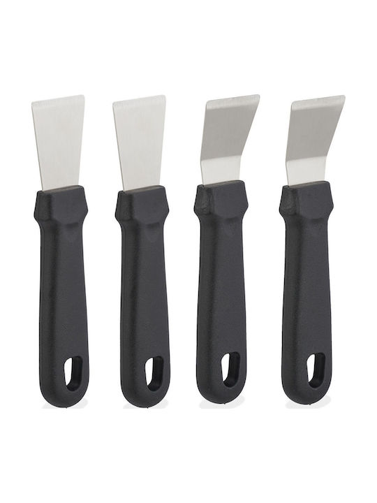 Set 4 Reinigungs-Schaber Relaxdays Edelstahl Kunststoff Schwarz Silber