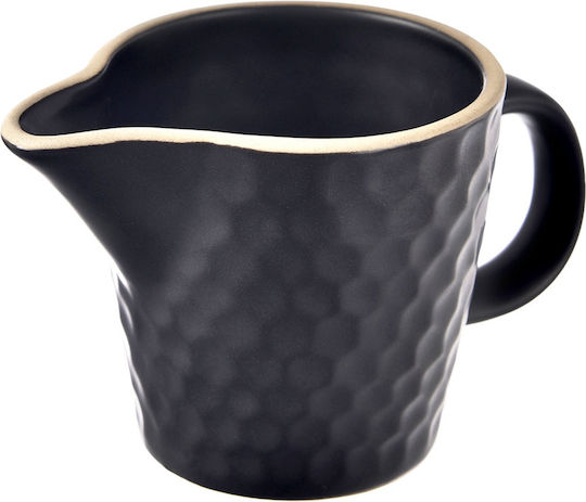 Orion Milk Jug And Sugar Bowl Serving Set Ceramic Black 2 Pieces