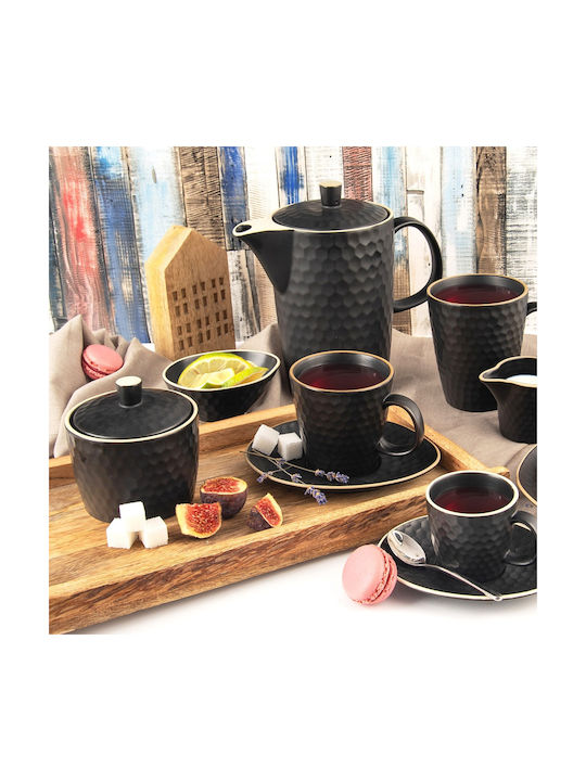 Orion Set Milchkännchen & Zuckerdose Servierset Keramik Schwarze 2 Stück