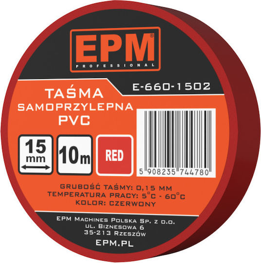 EPM Μονωτική Ταινία 15mm x 10m Κόκκινη