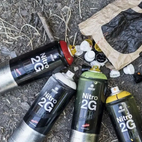 Montana Colors Σπρέι Βαφής Nitro 2G Colors Ακρυλικό με Ματ Εφέ White R-9010 500ml