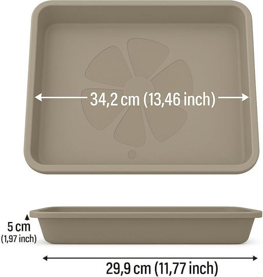 Farfurie Pentru Floare Din Plastic Gri 34x34cm Set 5 Buc B09526P3BF