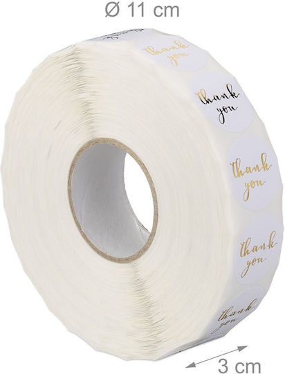 Relaxdays 2500 Selbstklebende Etikettenrollen 30x110mm