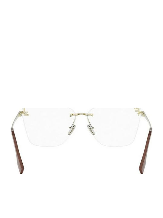 Fendi Ochelari De Soare Pentru Femei Cu Ramă Metalică Argintie Și Lentile Argintii Oglindă