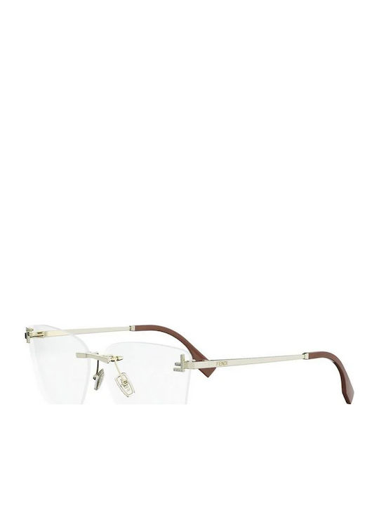 Fendi Ochelari De Soare Pentru Femei Cu Ramă Metalică Argintie Și Lentile Argintii Oglindă