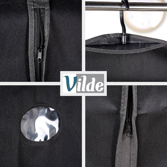 Vilde Υφασμάτινη Θήκη Αποθήκευσης για Κουστούμι / Φορέματα / Ρούχα σε Μαύρο Χρώμα 60x135cm 12τμχ