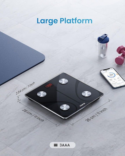 Renpho Smart Ζυγαριά 180kg με Bluetooth Μαύρη