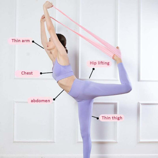 Λάστιχο Αντίστασης Γιόγκα Πιλάτες Yoga Pilates Resistance Band Pink