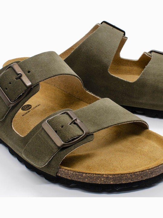 Leder Herrensandalen in Grün Farbe