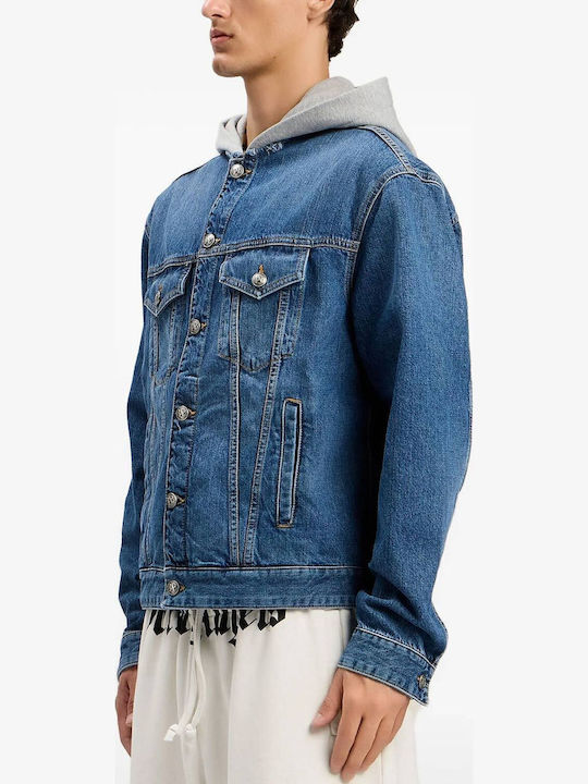 Palm Angels Деним Яке Medium Blue Melange Grey