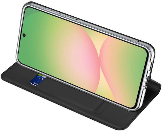 Dux Ducis Skin Book Калъф от Изкуствена Кожа / Силикон Черен Galaxy A57