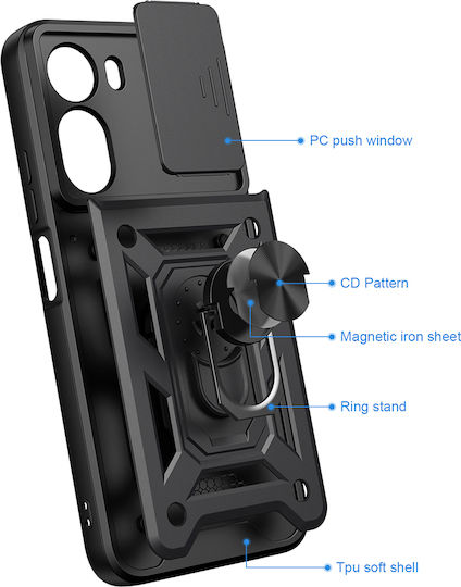 Techsuit Camshield Series Rückseite Umschlag Silikon Schwarz Xiaomi Redmi A7 Pro 4G