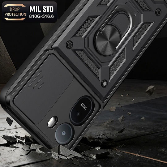 Techsuit Camshield Series Rückseite Umschlag Silikon Schwarz Xiaomi Redmi A7 Pro 4G