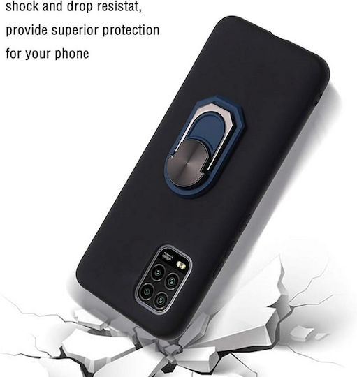 Forcell Xiaomi Mi 10 Lite Schutz Ring Silikon Handyhülle Schwarz Blau