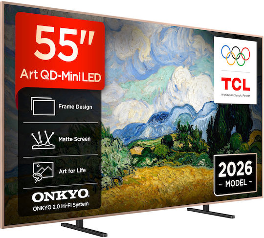 TCL Smart Τηλεόραση 55" 4K UHD QD-Mini LED A400 Pro Art HDR (2026) 55A400 Pro