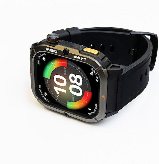 AGM Legion 3 Αδιάβροχο Smartwatch με Παλμογράφο (Μαύρο)