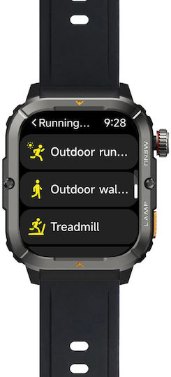 AGM Legion 3 Αδιάβροχο Smartwatch με Παλμογράφο (Μαύρο)