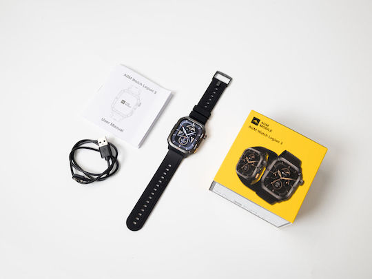 AGM Legion 3 Αδιάβροχο Smartwatch με Παλμογράφο (Μαύρο)