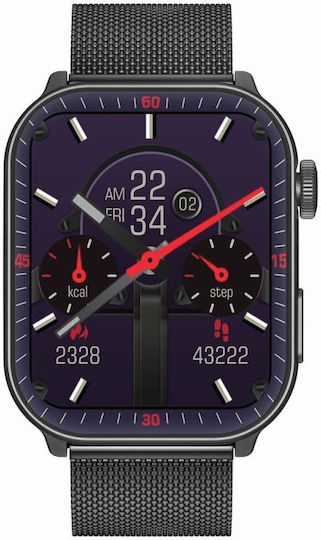 Men's Smartwatch Gravity Gt28-1 Strap + Bracelet Black