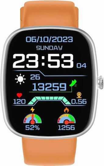 Gravity Gt18-4 Smartwatch Orange Black Strap