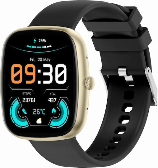 Smartwatch Gravity Gt18-7 Beige Silicone Strap Black