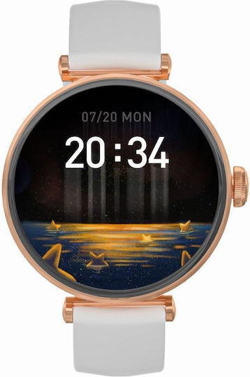 Smartwatch Gravity Rose Gold White 2 Straps Gt26-2