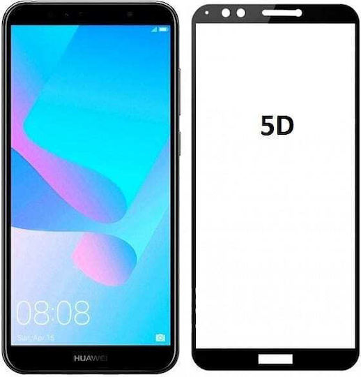 5D Пълно лепило Закалено стъкло Черен (Huawei Mate 20 Lite)