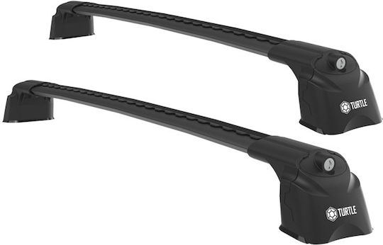 Turtle Aluminum Car Roof Bars 110cm for Toyota Proace Set with Roof Rack Legs Black