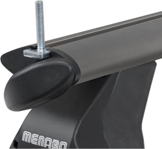 Menabo – Aluminum Black Car Roof Bars Omega Plus Large 130cm Safe Load Caps 2 Pieces 16090/mb 16090/mb