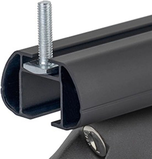 Menabo – Car Roof Bars Anodized Aluminum Ariem XL Black 131.5cm Key Flush Raised Rails Safe Load Transport – 2 Pieces 16160/mb 16160/mb