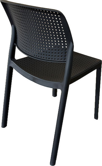 Outdoor Chair Polypropylene LUMINA Black 55x46x83cm
