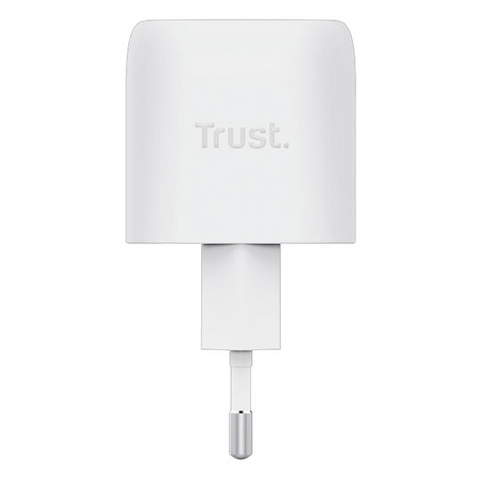 Trust Φορτιστής Χωρίς Καλώδιο GaN με Θύρα USB-C 30W Power Delivery Λευκός (Maxo)
